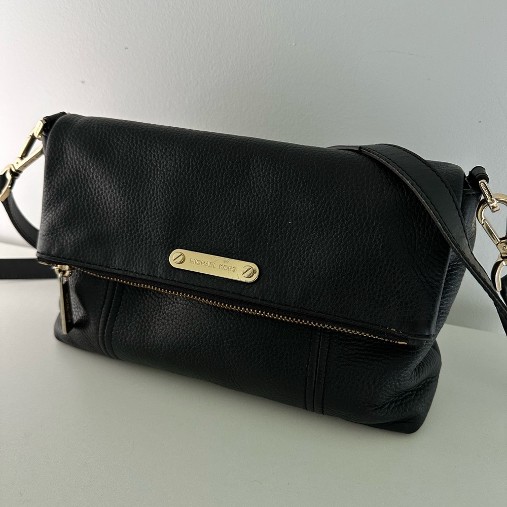 Michael Kors Black Leather Crossbody Bag